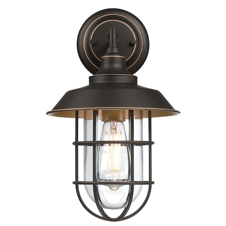 Westinghouse Fixture Wall Outdoor 60W Iron Hill 8.75Wdth, Black Brnz Hgh-Light Cage Clear Glass 6121600